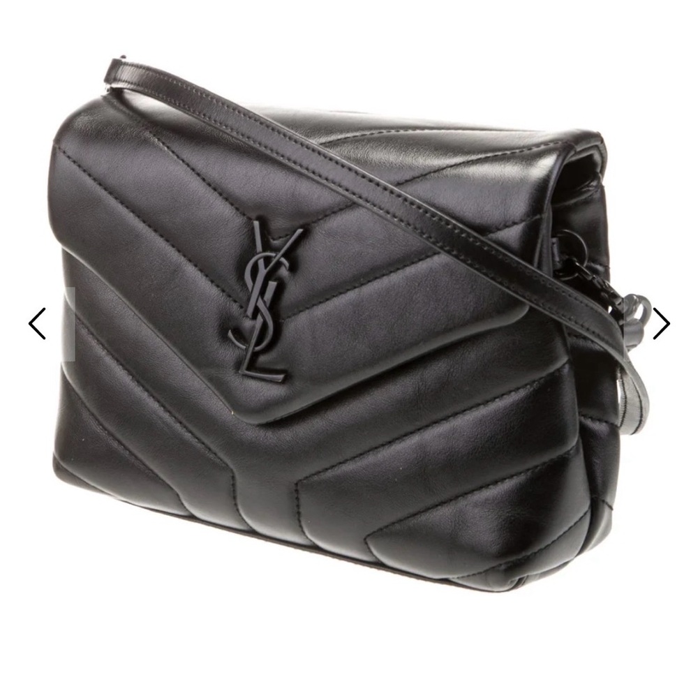 Saint Laurent Toy Loulou Black leather, black monogram